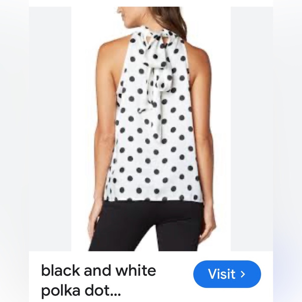 Liverpool Black and White Polka Dot Blouse - Picture 2 of 10